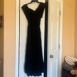 Loft Black Short Sleeve Button Down Dress L